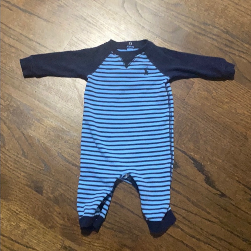 Ralph Lauren Baby Polo Striped Cotton Coverall